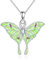 URONE Luna Motte Kette 925 Sterling Silber Grüne Motte Anhänger Halskette Insektenschmuck Motten Geschenke für Frauen