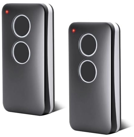 Wvoillty Lot de 2 Telecommandes pour Porte de Garage - 433,92 MHz - 2 Canaux - Compatible avec V2 PHOX 2, V2 PHOX4, V2 TRC4,V2 TSC4, V2 Phoenix 2, V2 Phoenix 4, Rolling Code