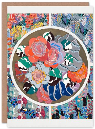 Artery8 Edouard Benedictus Personalised Art Card Floral Art Deco Pattern