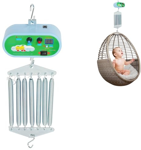 Elektrische Federwiege Steuerung, Hängende Babyschaukel Motor, 7-Feder Controller mit Timer, 20kg Tragkraft, 10-Stufen Geschwindigkeit & Lautstärke, Geräuscharmes Design für Babywippe