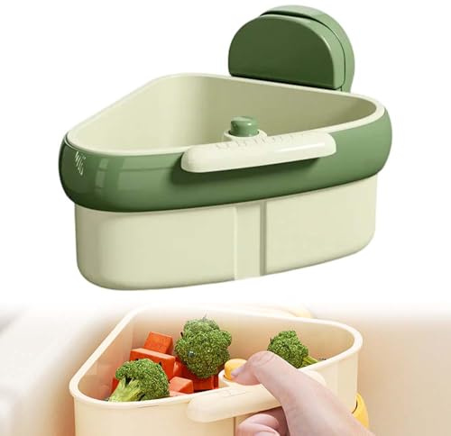 Sieb für Spülbecken, 2025 Neuest SpülbeckenSieb, Eckregal Mit Filter Für Spülbecken Mit Saugnäpfen, Multi-Functional Hängender Filterkorb, Küchenspüle Abfluss Korb Für Waschen Organizer (A -1PCS)