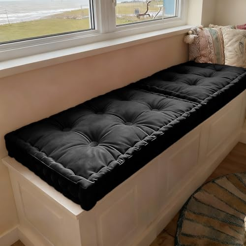 WLXFF Bankkissen, Bankauflage Sitzbankkissen Stuhl-Sitzkissen, Tufteter Samt Bankauflage, 10cm Dick Sitzkissen Sitzpolster Bank FüR Outdoor, Gartenbank, Terrasse, Fensterbank,No9,200x40cm
