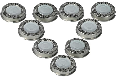 vhbw 9x Ersatz-Scherköpfe kompatibel mit Philips HQ3405 | HQ322, HQ33, HQ30, HQ300, HQ32, HQ320, HQ302, HQ304 Elektrorasierer, Silber