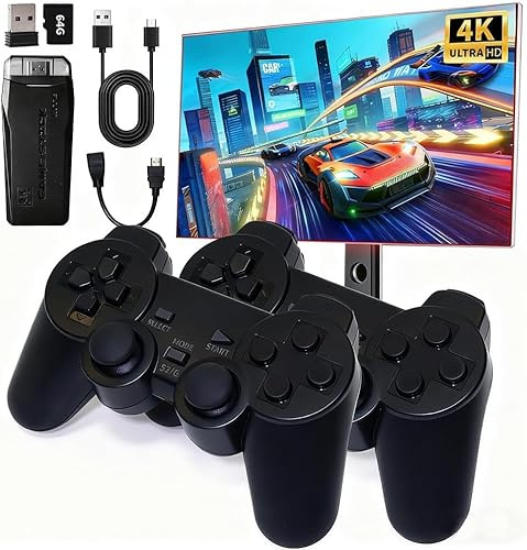Consola de Juegos Retro Nawchedo 2026, HDMI 4K con más de 40.000 Juegos, 23 emuladores, Plug-and-Play, Dos Controladores inalámbricos de 2,4 GHz