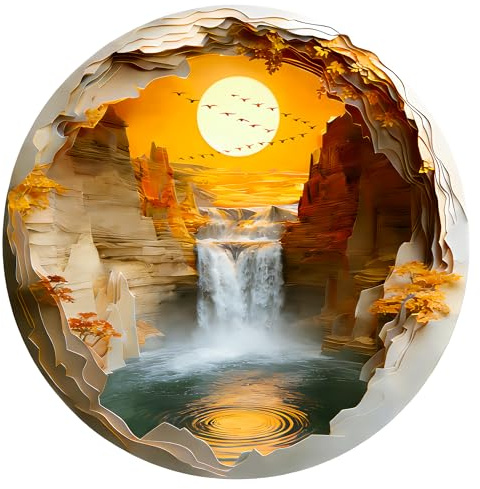 EASICUTI Puzzle 1000 Teile mit 3D-Effekt,Anspruchsvolles Puzzle für Erwachsene,Spaßiges und Herausforderndes Familienspiel(Vision 3D Sonnenuntergang in Höhlenlandschaft)