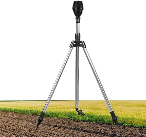 Sprinkler on Tripod, 360 Degree Large Area Irrigation Sprinkler with Adjustable Sprayer, Automatic Watering System for Outdoor Pathway Backyard Garden Farm Use