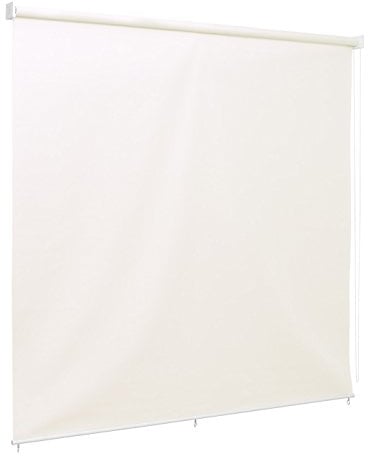 Ventanara® Außenrollo Screen Rollo Senkrechtmarkise Balkonrollo Sichtschutz Rollo Beschattung 180 x 230 cm Creme