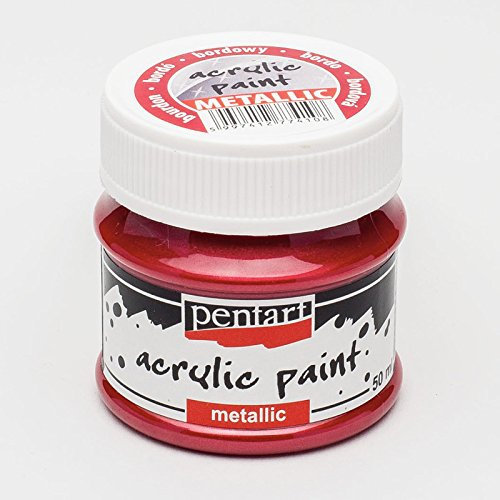 Zita's Creative Peinture Acrylique métallisée 50 ML – Bordeaux. Peinture métallique pour Bricolage Acrylique