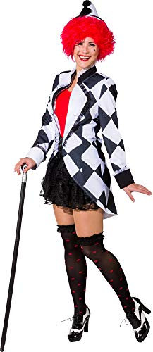 narrenkiste O9978-48 schwarz-weiß Damen Pierrot Jacke Clown Kostüm Gr.48
