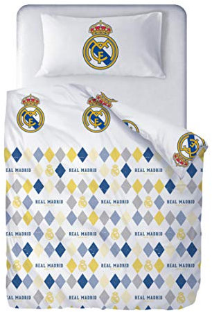 Real Madrid CF - Funda Nórdica Rombitos Cama 90 cm. (2 Piezas)