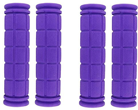 Platt - Manopole per manubrio della bicicletta, in gomma colorata, per BMX/MTB, 2 paia, colore: Viola