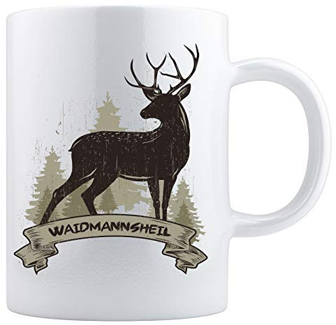 Waidmannsheil Jäger Tasse in weiß, Keramik, Fassungsvermögen von 330 ml, Kaffee oder Tee