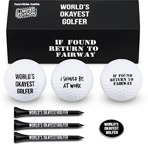 Golf Funny Gift Sets- Funny Gag Novelty Present For Him For Golfers (World Okayest Golfer Set)