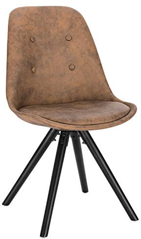 WOLTU 1x Esszimmerstühle, Küchenstuhl, Skandinavisch Design, schminktisch Stuhl, Loungesessel, Polsterstuhl, Retro Design Gepolsterter Stuhl, Sitzfläche aus Stoffbezug, Dunkelbraun, BH268dbr-1