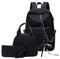 Joymoze Mädchen Laptop Rucksack mit Tasche für Mittagessen und Mäppchen Schwarze Kette