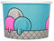 Sephra Disposable Ice Cream Tubs (Blue Bubble Pattern, 16oz, Pack of 50)