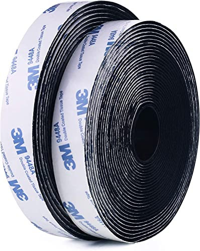 3M Klettband Selbstklebend 19MM X 6M Extra Stark Schwarz Strapazierfähig Selbstklebende Rückseite Nylongewebeverschluss Klebestreifenband für Basteln Heimwerkerprojekte und Reparaturen