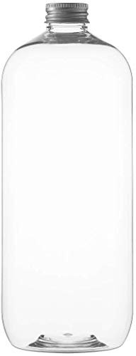 Leerflasche 1 Liter mit Aluminiumverschluss - 10 Stück - PET transparent DIN28 nachfüllbar - Nr. 83