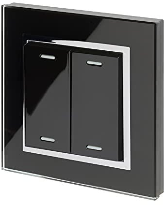 Retrotouch Friends of Hue Smart Switch - Interruptor de color negro con borde cromado