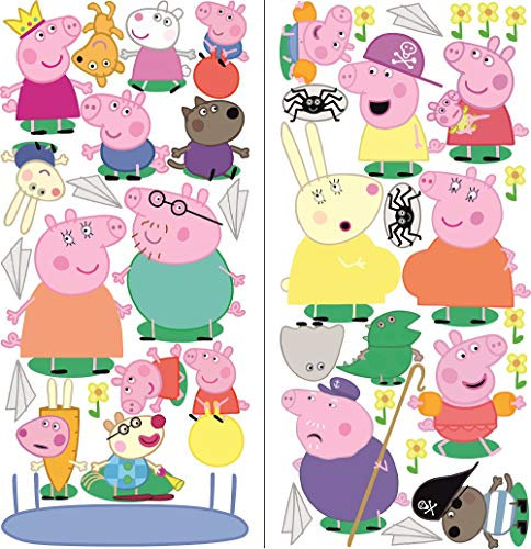 Peppa Wandtattoo Peppa wall stickers 2 Blatt Peppa Pattern 750mmX 350mm