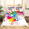 Loussiesd Jungs Fußball Bettwäsche Kinder Sport Fußball Bettbezug Set Bunt Tie Dye Bettwäsche 135x200cm Mädchen Jugendliche Spritztinte Krawatte färben Fußball Bettwäsche Set Mikrofaser