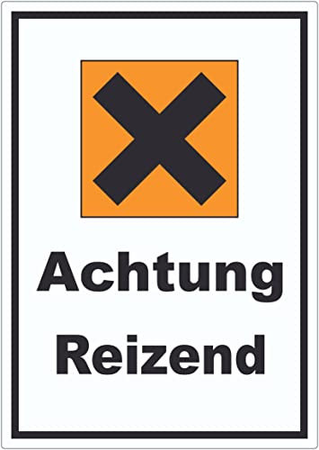 Aufkleber Gefahrensymbol Reizend Kreuz A6 (105x148mm)