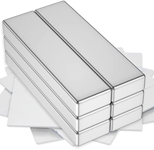 MIN CI 6 Stück Magnete Stark Groß, 40x10x5mm Neodym Magnete Extra Stark Flach Starke Magnete Selbstklebend Stark Magneten für Magnettafel Küchenschrank Rechteckige Kühlschrank Magnet