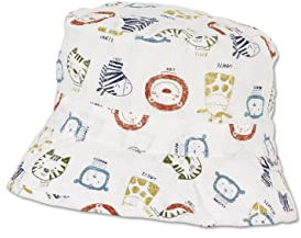 Sterntaler Baby Unisex Hut Baby Fischerhut Safari Tiere - Baby Hut, Kopfbedeckung Baby Sommer, Sommerhut Baby - aus Baumwolle - beige, 51