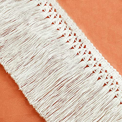 5 Yard 8cm Breit Baumwolle Quaste Fransen Quasten DIY Zubehör Fransenborte Quaste Baumwollspitze für Bekleidungszubehör Nähen Handwerk Hochzeit Deko Handwerk & Dekoration, Milchweiß