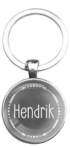Schlüsselanhänger Glas - Hendrik, silberfarben