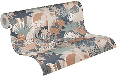 A.S. Création Antigua 390964 Jungle Wallpaper Colourful Brown Pink Beige Green Floral Wallpaper 10.05 m x 0.53 m Made in Germany