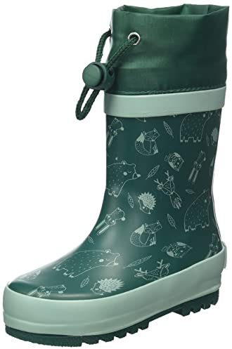 Playshoes Jungen Unisex Kinder Gummistiefel Zugband Regenstiefel, Waldtiere, 24 EU