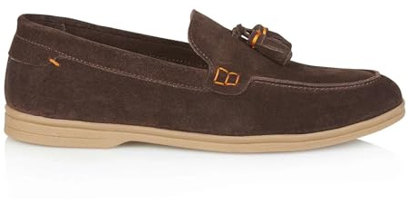 Silver Street London Men's Wembley Suede Leather Slip on Casual Tassel Summer Loafer