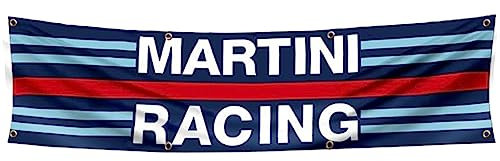 ENMOON Rennflagge, funktioniert für Martinis Racings, Banner (6 x 240 cm, lebendige Farbe), Garage, Werkstatt, Männerhöhle Dekor