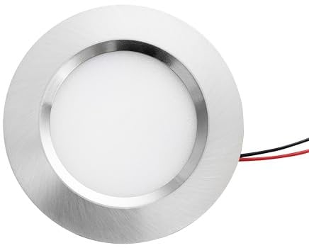 LeClubLED Mini-LED-Einbaustrahler, für Bohren, 55 mm, Durchmesser 68 mm, kompakt, 3 W, DC12 V, wasserdicht, IP54, für Badezimmer, Küche, Möbel (Aluminium, Naturweiß, 4000 K)