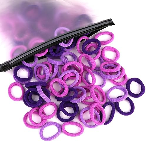 Zingso Baby Haargummi Mädchen, 100 Stuck Mini Weiche Nylon Haarschleifen Haarbänder Mädchen Kinder Haargummi Zopfgummis Mädchen Hair Ties Kleine Haargummis für Klein Mädchen Reichliche Farbwahl