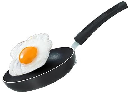 Kitchen King Non Stick Frying Pan - Small, Camping & Egg Pan for Electric & Gas Hobs - Oven Safe, Cool Handle, Even Heat, PFOA Free, FDA Approved (Black, 14cm)
