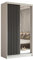 Margaret Hadas24 Kleiderschrank Erika mit Lamellen und Spiegel, Organizer, Mehrzweckschrank, Schwebetürenschrank, Garderobenschrank, Kleiderstange, Kleiderständer, Flurschrank, 120 cm, weiß, grau,