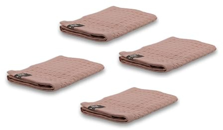 AGA.PIE 4er Set Bambus Lyocell Waschlappen - Puder, 30x30 cm, Bio Oeko-Tex 100, GOTS Zertifiziert, mit Bio Baumwolle, Nachhaltig, Waffelpique - Waschtücher, Seiftücher - 4 Stück