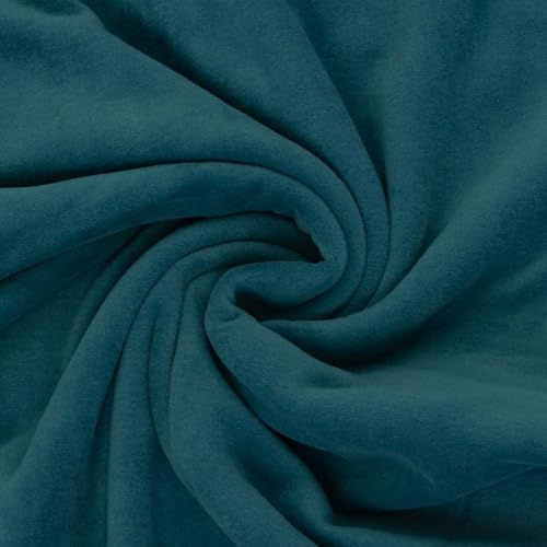 Baumwollfleece | CARLOS | 100% Baumwolle | Ökotex | für Bekleidung | ab 50 cm | Meterware (petrol)