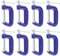 JAPCHET 8 PCS 2 Inch C Clamps, Blue Metal G Clamps, Jaw Opening 50mm Screw G Clamps for Assembly, Fastening