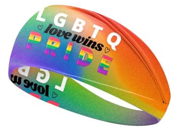 Rainbow Wide Headband Turban Rainbow Head Warp Rainbow Headscarf Rainbow Bandana BW15 (D2-LGBTQ Pride)