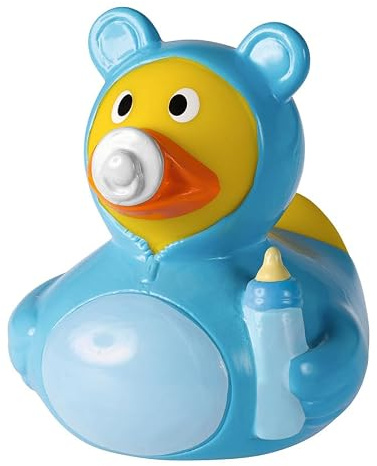 Baby Junge - blau - Anlassente - Quietscheente - Badeente - ca. 8