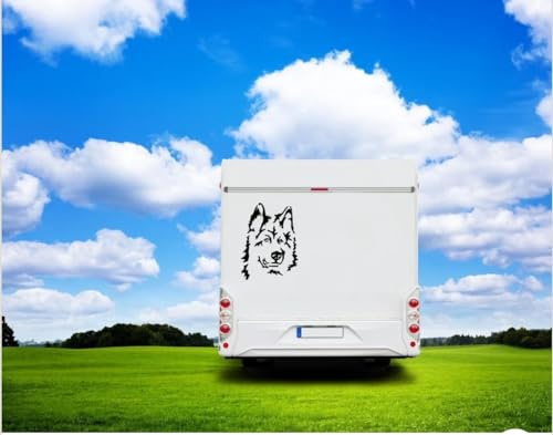amberdog Altdeutscher Schäferhund Auto Aufkleber 20 cm – Hundekopf Sticker für Wohnmobil, Heckscheibe, Camper, Wand – Vinyl wetterfest UV-beständig waschanlagenfest – Geschenk Hundeliebhaber