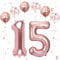VUCDXOP Roségold Luftballon 15, XXL Riesige Geburtstag Ballon 15, 40 - 101cm Ballon Zahl Deko Folienballon Zahlen 1 & 5, Geburtstagsdeko Jubiläum Party Deko, Fliegt mit Helium (Nummer 15/51)