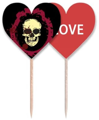 Palillo de dientes redondo con bandera de Halloween, diseño de corazón