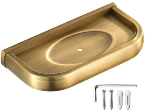 Glixoft Porte-Savon Mural en Laiton, Étagère À Savon De Style Vintage, Accessoires De Salle De Bain pour Douche Cuisine