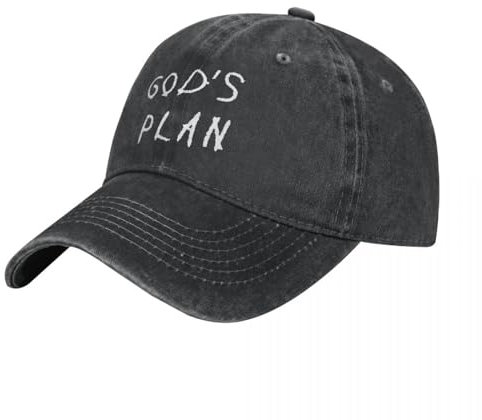 ROBEIUO Cowboy-Baseballkappe Basecap God's PLAN Baseballmütze Beliebtes Lied Outdoor Washed Trucker Hat Paar Washed Snapback Cap