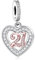 MARJS 21st 21 Twenty First Birthday Anniversary Rose Gold Love Heart Charm Bead Pendant 925 Sterling Silver Dangle Compatible With Pandora Charm Bracelet