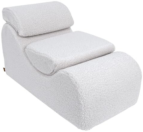 MEOWBABY Kindersessel - Bequemer Kinder-Sessel, Kindercouch, Sitzsessel für Kinderzimmer, Kindersessel ab 1 Jahr, Baby Sessel, Bearly, Weiß